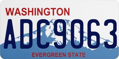 WA license plate ADC9063
