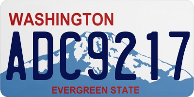 WA license plate ADC9217