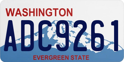 WA license plate ADC9261