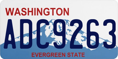 WA license plate ADC9263