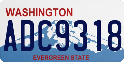 WA license plate ADC9318