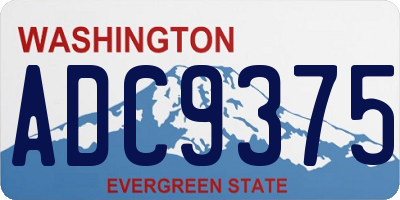 WA license plate ADC9375