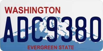 WA license plate ADC9380