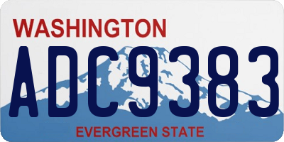 WA license plate ADC9383