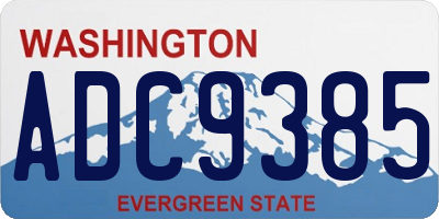 WA license plate ADC9385
