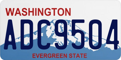 WA license plate ADC9504
