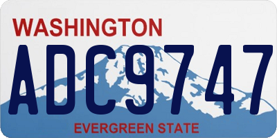 WA license plate ADC9747