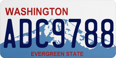 WA license plate ADC9788