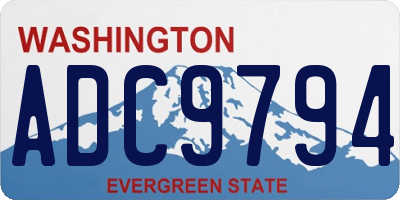 WA license plate ADC9794