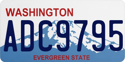 WA license plate ADC9795