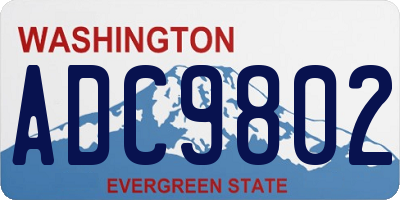 WA license plate ADC9802