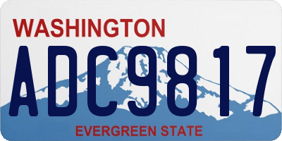 WA license plate ADC9817