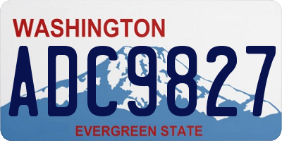 WA license plate ADC9827