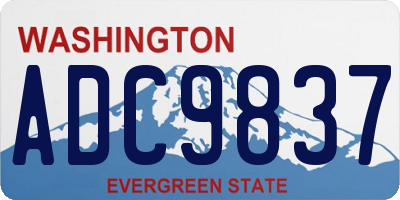 WA license plate ADC9837
