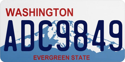 WA license plate ADC9849