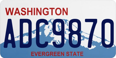 WA license plate ADC9870