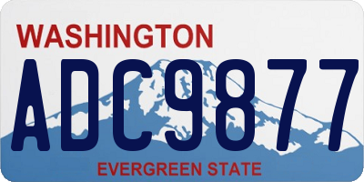 WA license plate ADC9877