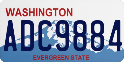 WA license plate ADC9884