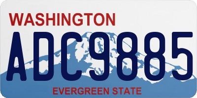 WA license plate ADC9885