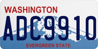 WA license plate ADC9910