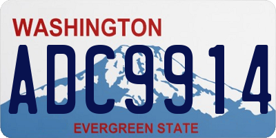 WA license plate ADC9914