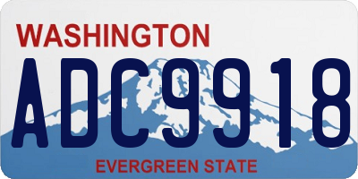 WA license plate ADC9918