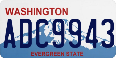 WA license plate ADC9943