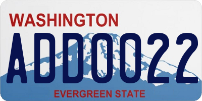 WA license plate ADD0022