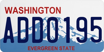 WA license plate ADD0195