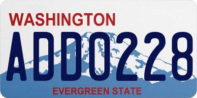 WA license plate ADD0228
