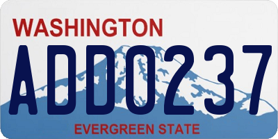 WA license plate ADD0237
