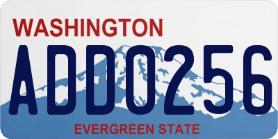 WA license plate ADD0256