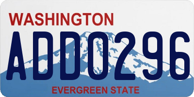WA license plate ADD0296