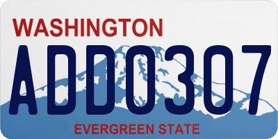 WA license plate ADD0307