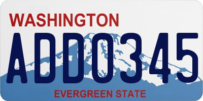 WA license plate ADD0345