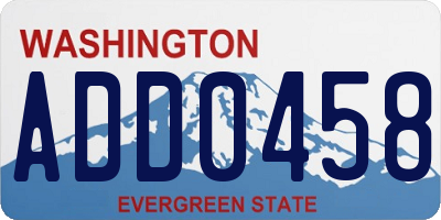 WA license plate ADD0458