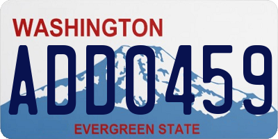 WA license plate ADD0459