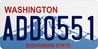 WA license plate ADD0551