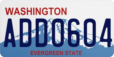 WA license plate ADD0604