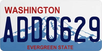 WA license plate ADD0629