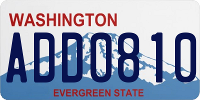 WA license plate ADD0810