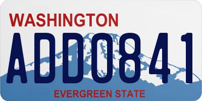 WA license plate ADD0841