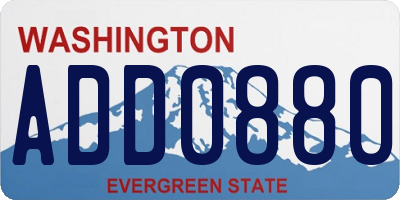 WA license plate ADD0880