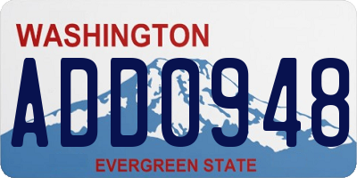WA license plate ADD0948