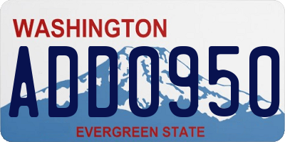 WA license plate ADD0950