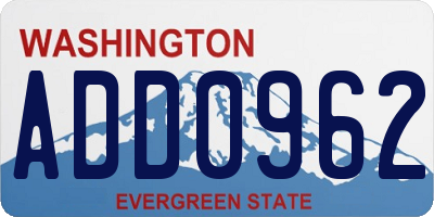 WA license plate ADD0962