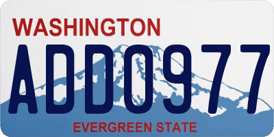 WA license plate ADD0977