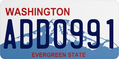 WA license plate ADD0991