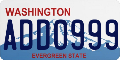 WA license plate ADD0999
