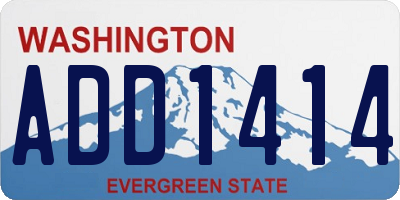 WA license plate ADD1414